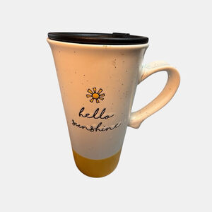 Sheffield Home White Yellow Hello Sunshine Mug With Lid 160z